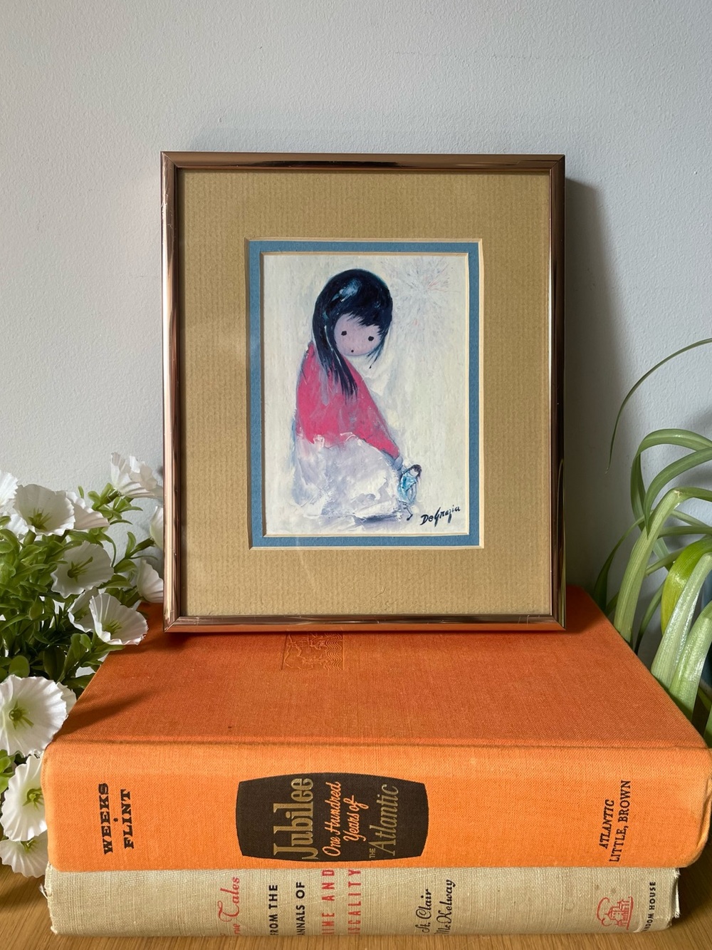 Vintage Ted DeGrazia "Hope" Framed Mini Art Print 6.75”x8” MCM Southwest